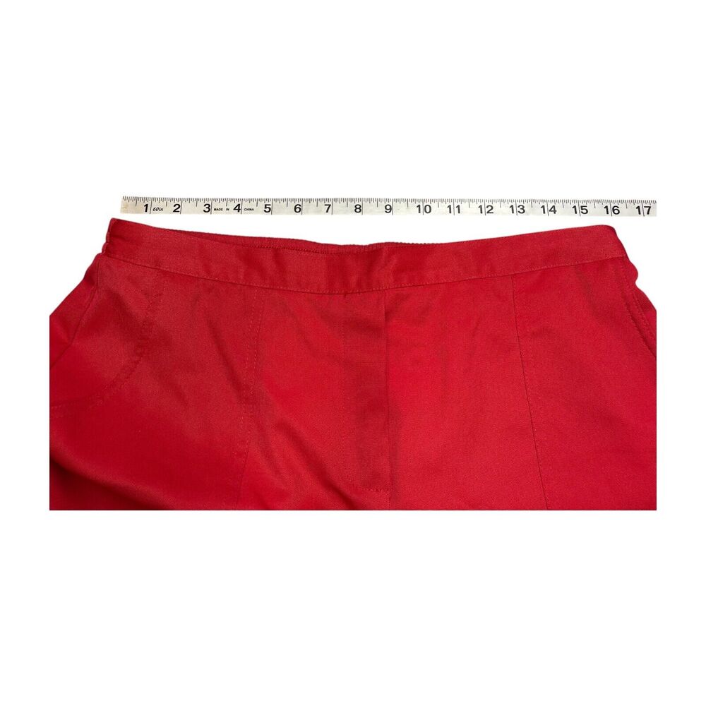 Alfred Dunner Cropped Pants Women 14 Red Elastic Waist High-Rise Classic Pull-On - Picture 5 of 6